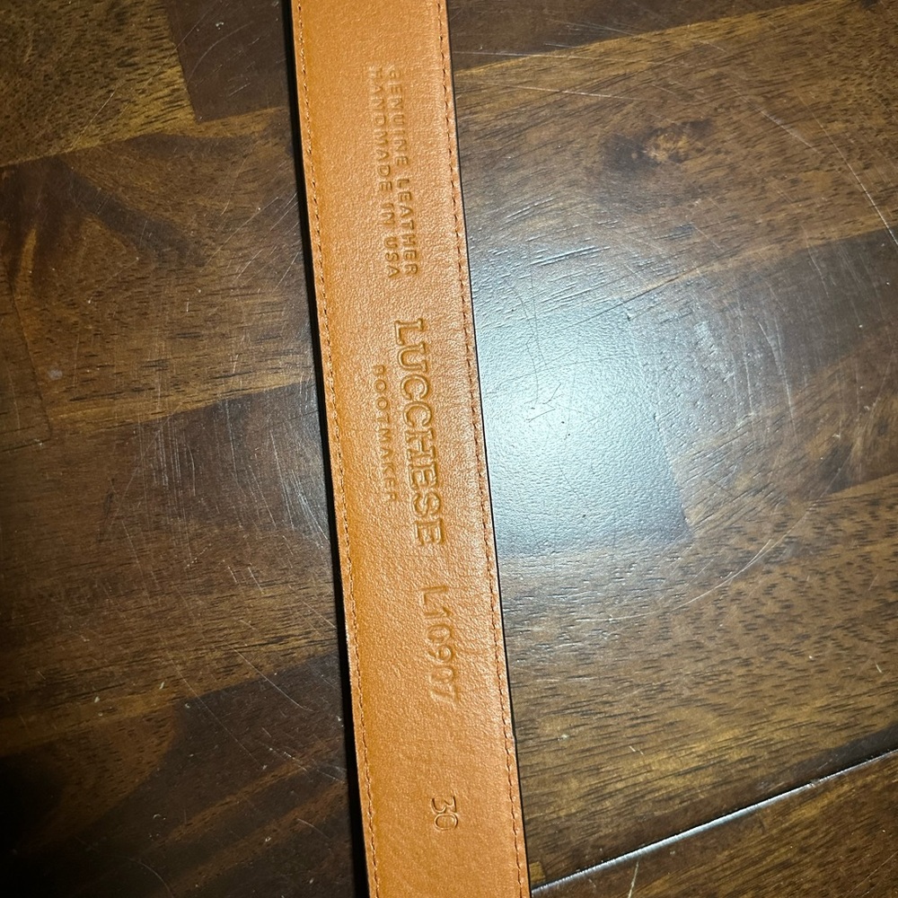 Brown Leather Belt with Decorative Buckle - Picture 3 of 3